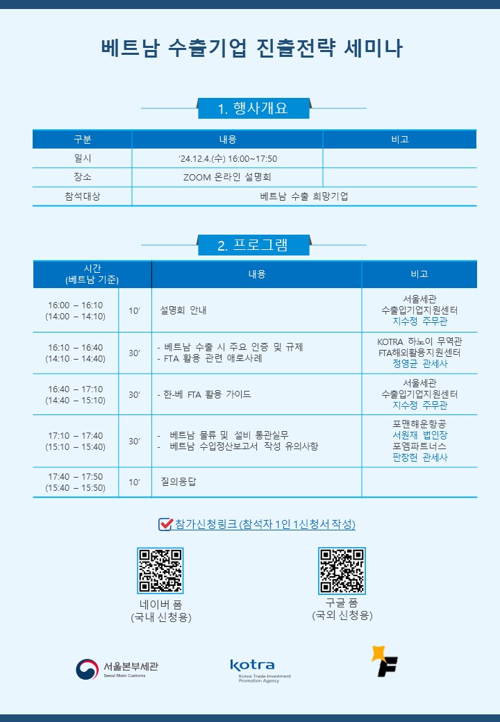 베트남 수출기업 진출전략 세미나